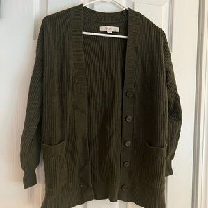 Cozy Olive Green Cardigan